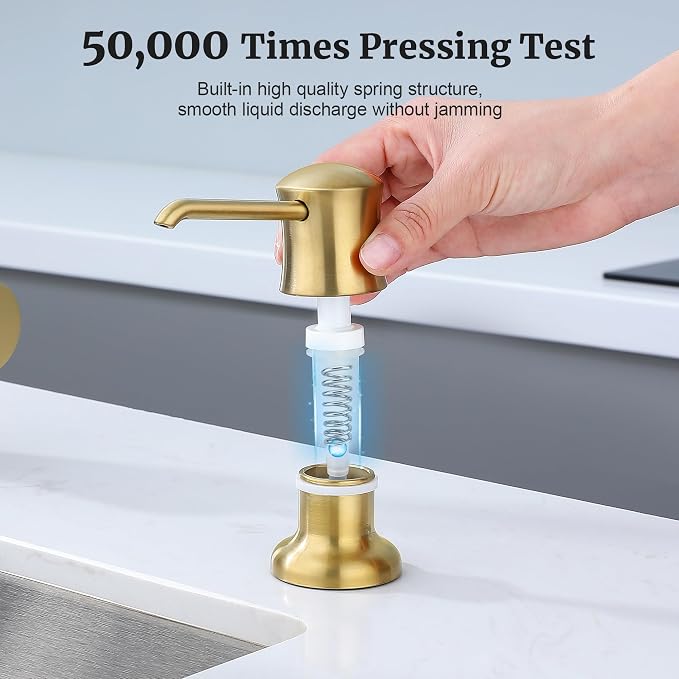 Brushed Gold Sink Soap Dispenser - Image 5