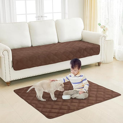 Smiry Waterproof Dog Bed Cover Blanket 68x82, Soft Reversible Pet Blanket, Washable Leakproof Cats Dogs Couch Cover for Sofa, Couch, Furniture, Lattice, Brown/Beige