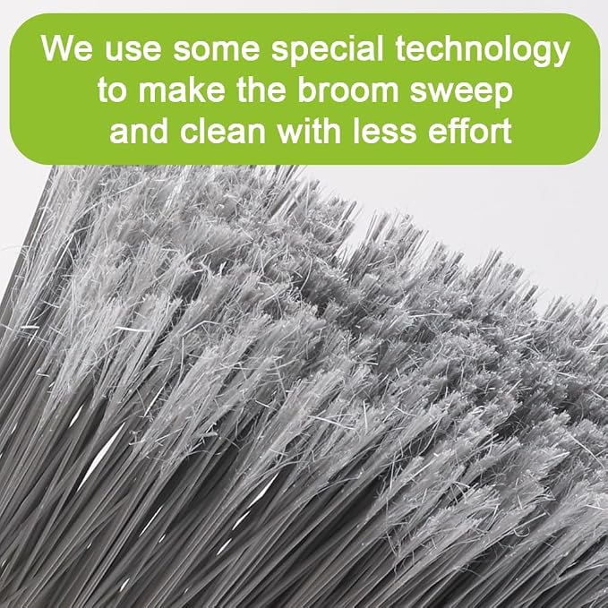 Heavy Duty Broom and Dustpan Set, Metal Stand Up Dustpan - Image 6