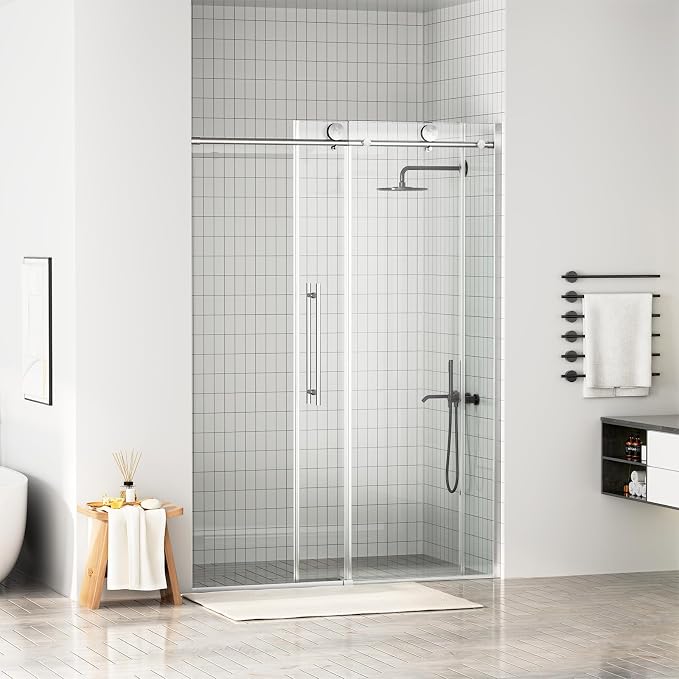 WinZo Frameless Shower Door 50-54 in W x 75 in H, Sliding Shower Door by winzo