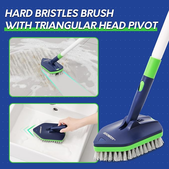 BOOMJOY 4 in 1 Shower Cleaning Brush, Grout Brush - Image 3