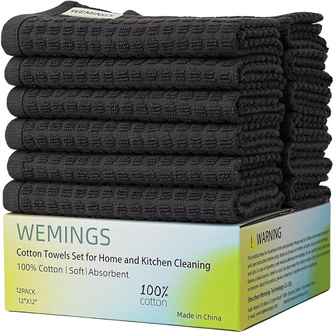 Cotton Dishcloths Set for Home and Kitchen Cleaning by Wemings