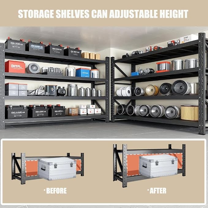 5000LBS Garage Shelving 59" W Heavy Duty Storage Shelves, 4 Tier Industrial - Image 4