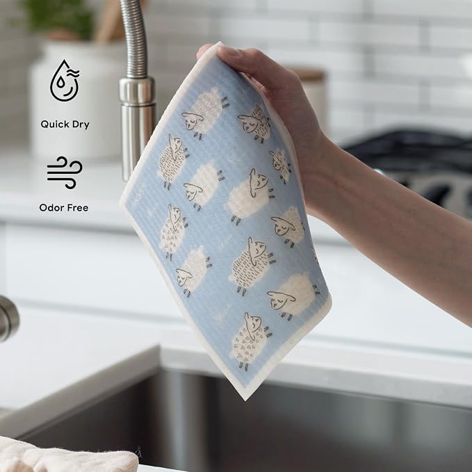 RECYCO Swedish Dishcloths for Kitchen | 6 Pack Farmhouse Friends Washable Dish - Image 6