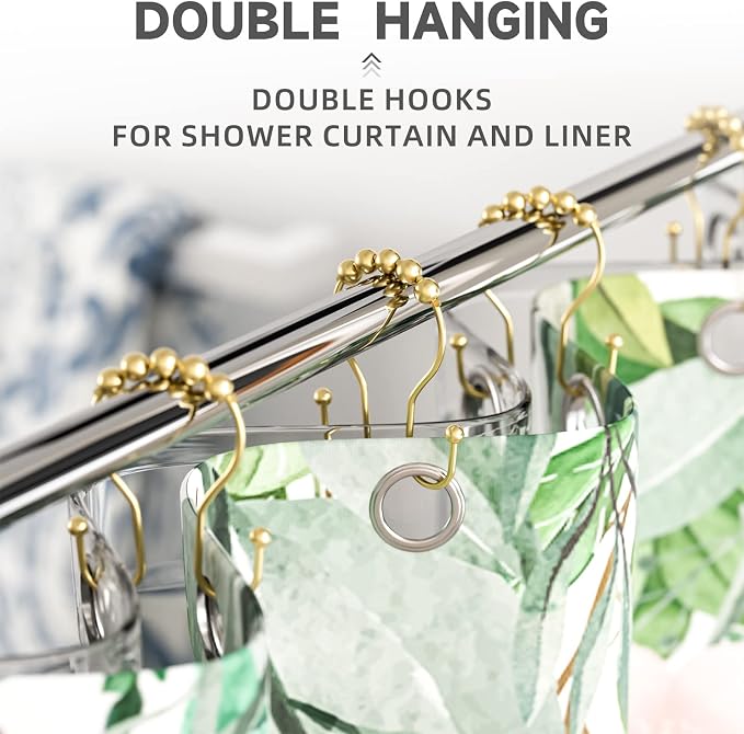 Gold Shower Curtain Hooks, Shower Curtain Hook Shower Curtain Rings Rust Proof - Image 4
