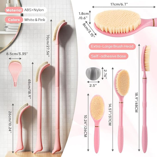 New Foot Brush & Back Scrubber Set 2PCS, 10.2''- 27.5'' Adjustable Foot Scrubber - Image 2