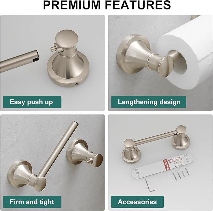 Hoimpro Wall Mounted Rustproof Toilet Tissue Paper Holder Bathroom Accessories - Image 7
