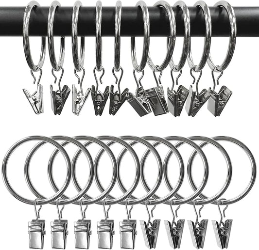 100 Pack Metal Curtain Rings by AMZSEVEN