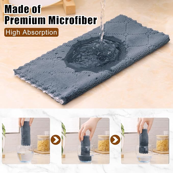 Mordimy 18 Pack Kitchen Cloths Dish Towels, Super Soft and Absorbent Dish Cloths - Image 3