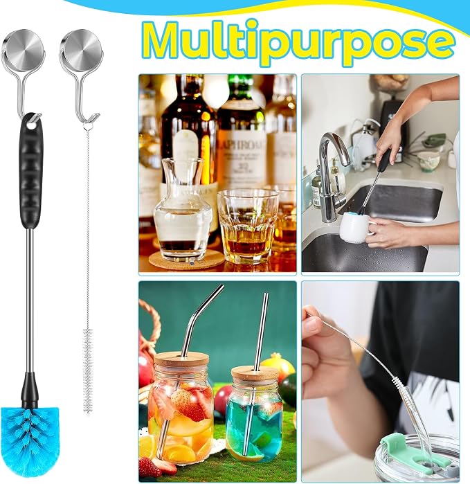 5 Pack Bottle Cleaning Brush Set, Stainless Steel Scrub Cleaner Brush - Image 7