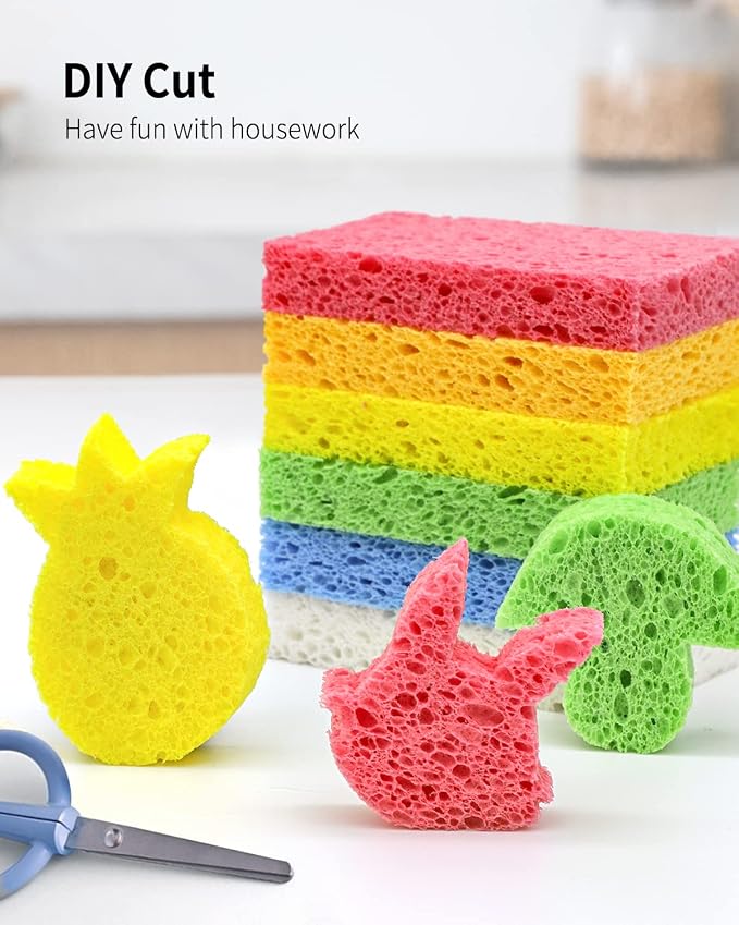 ARCLIBER Cellulose Sponges, Heavy Duty Scrub Kitchen Sponge, Clean Tough Messes - Image 7