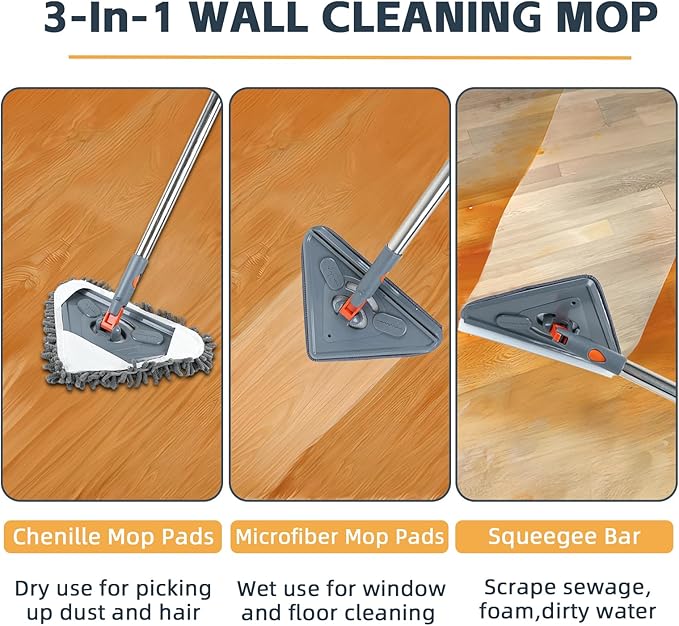 Long Handle Wall Mop & Baseboard Cleaner - Image 3