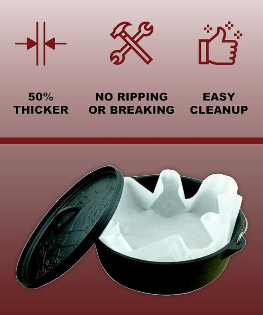 CampLiner Disposable Dutch Oven Liners – 20 Pack Extra-Thick Parchment Paper - Image 2