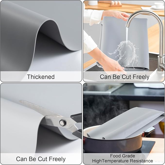Food Grade Silicone Table Protector Mat 47x24 Inch, Heat Resistant Desk Pad - Image 4