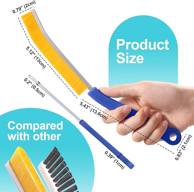 JOYMOOP 8 Pack Crevice Cleaning Brush, Hard Bristle Grout Brush, House Cleaning - Image 6