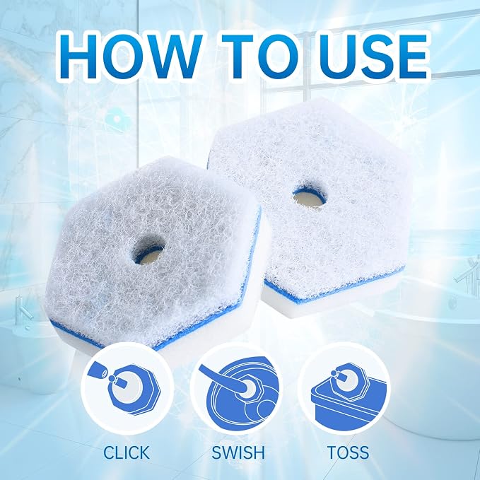 Aimery 100 Counts Blue Disposable Toilet Bowl Cleaning Refills Make Toilet And - Image 2