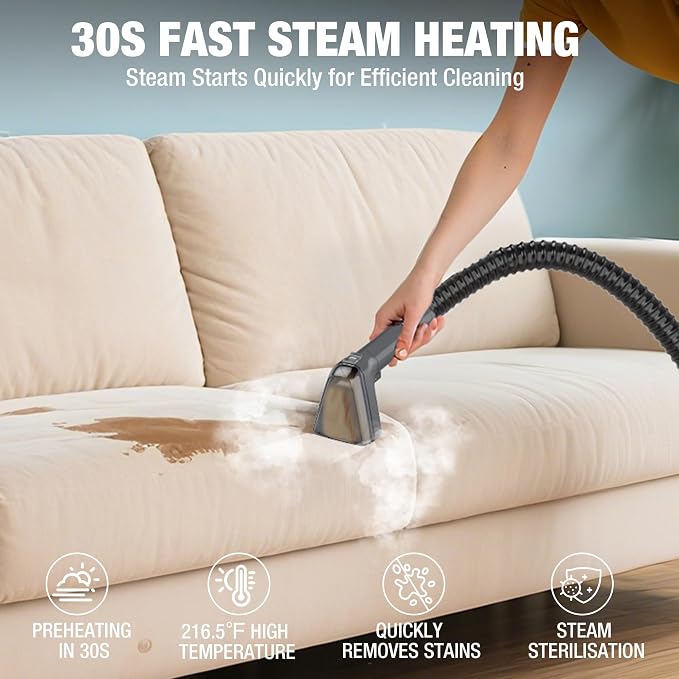 WORKPRO Steam Portable Carpet and Upholstery Cleaner, 16KPa Upholstery Cleaner - Image 4