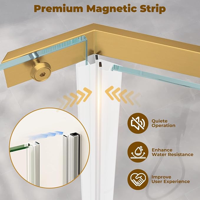 36" D x 36" W x 72" H Neo-Angle Shower Door - Image 5
