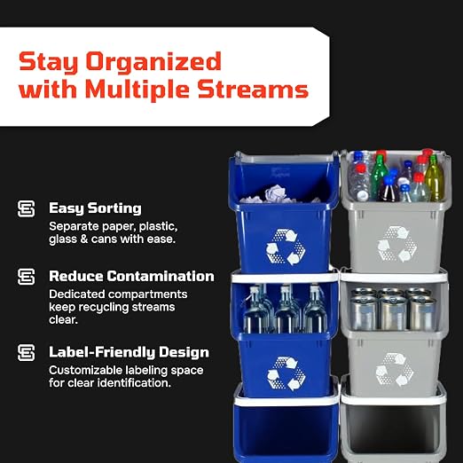 6 Gallon Stackable Recycling Bins - Image 5