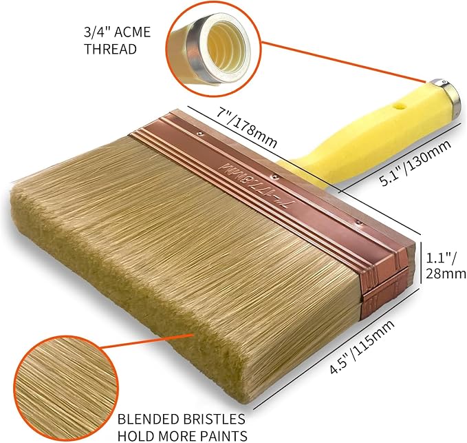 Great Andrew 7 Inch Deck Stain Brush, Deck Paint Brush, Wide Large Brush - Image 3