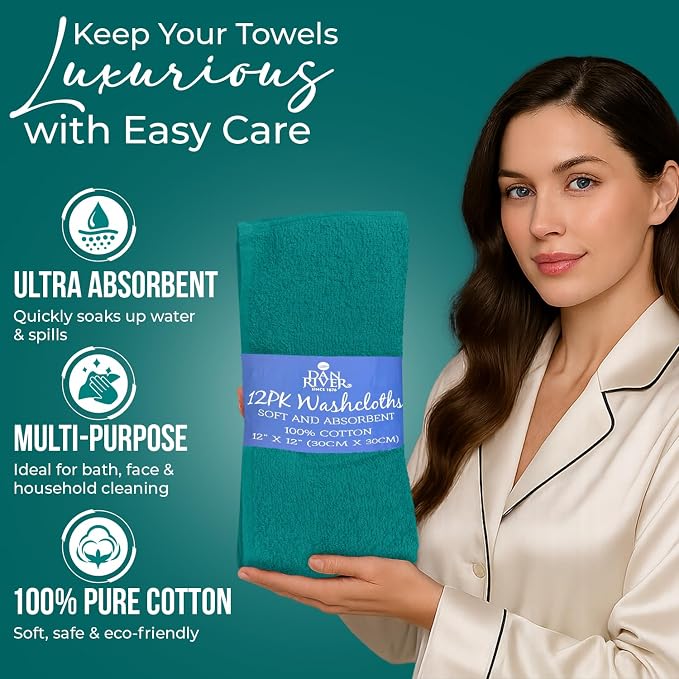 DAN RIVER 12 Pack Wash Cloths for Showering - Image 4