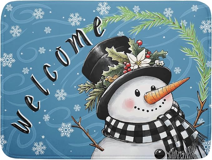 Christmas Snowman Dish Drying Mat by Aytipun