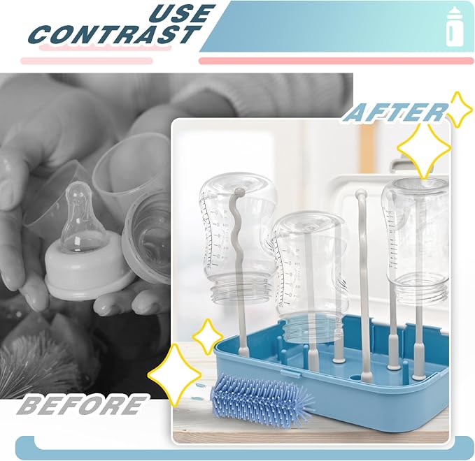 Baby Bottle Brush Set, Baby Bottle Cleaner Kit - Image 5