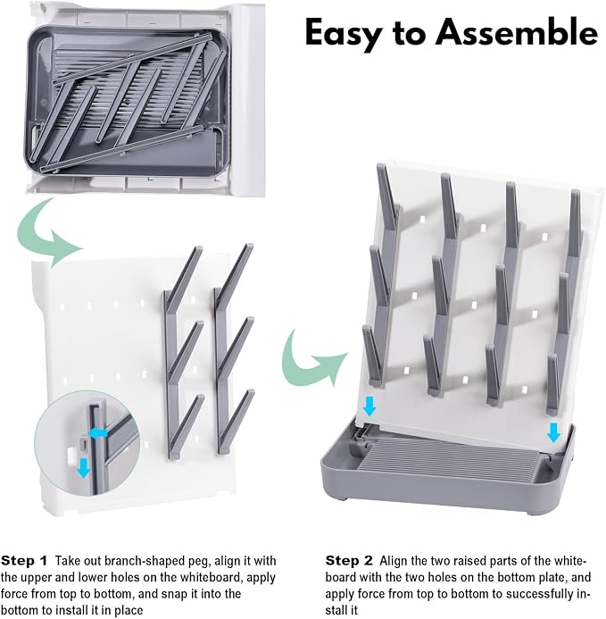 Space Saving Vertical Bottle Drying Rack, Large Countertop Baby Bottle Drying - Image 7