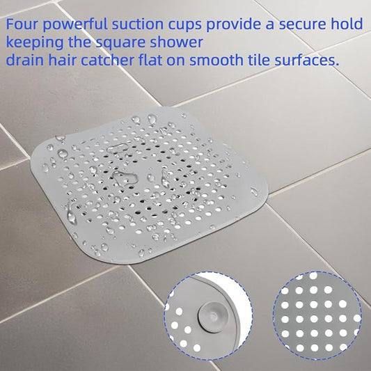 4 Pack Shower Drain Hair Catcher, Silicone Hair Stopper - Image 2
