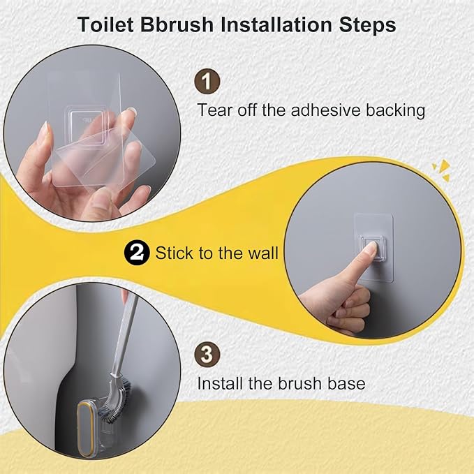 Toilet Brush and Holder Set, Under Rim Toilet Scrubber - Image 9