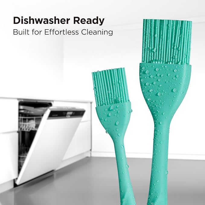 Kitchen Mama WaltzGrip Platinum Silicone Basting Pastry Brush: Set of 2 - Image 6