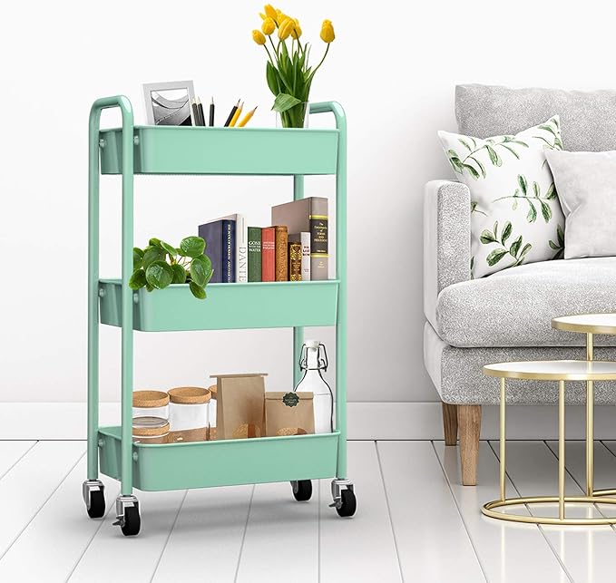 CAXXA 3-Tier Rolling Metal Storage Organizer - Image 4