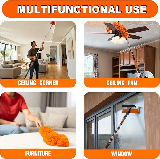 30FT Reach High Ceiling Duster Kit, Window Cleaning kit - Image 3
