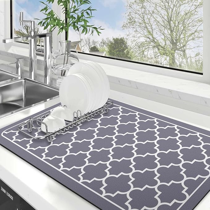 WISELIFE Dish Drying Mat Super Absorbent Drying Mat Large Dish Drying Mats by WiseLife
