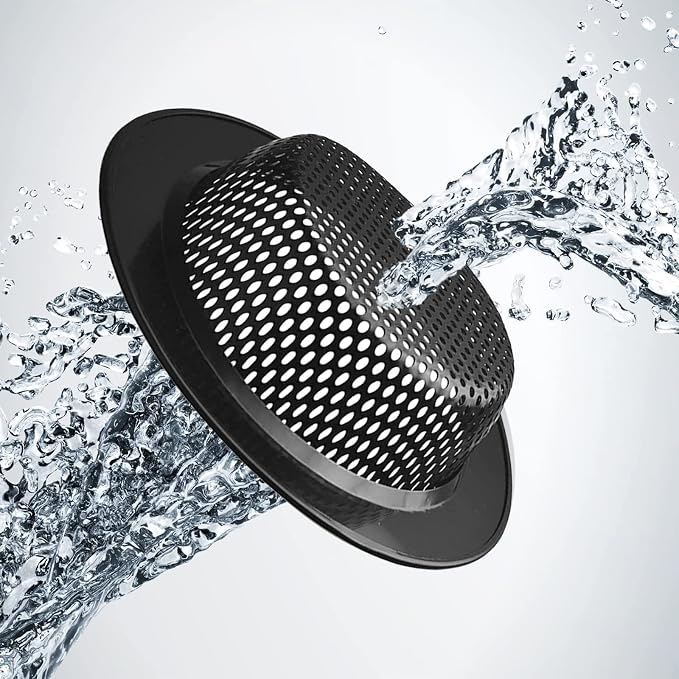 2 Pcs Black Stainless Steel Mesh Sink Drain Strainer, 2.75" Top/1.66" Kitchen - Image 7