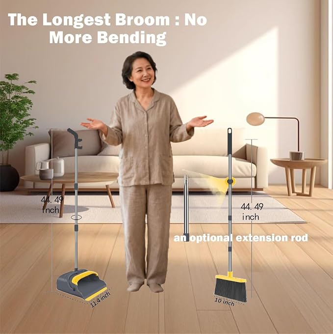 Broom and Dustpan Set with Long Handle - Image 6