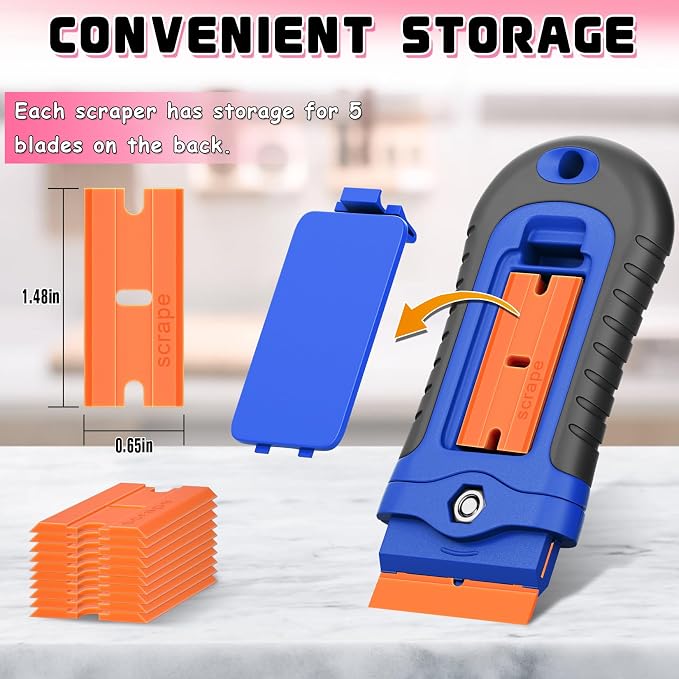 DIYSELF 2 Pcs Plastic Razor Blade Scraper - Image 4
