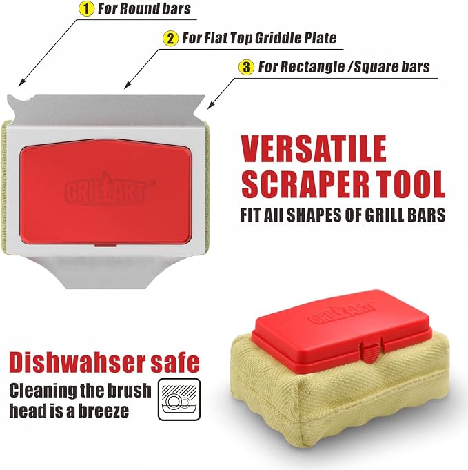 GRILLART Grill Brush Bristle Free, Replaceable BBQ Cleaning Pad, Safe - Image 6