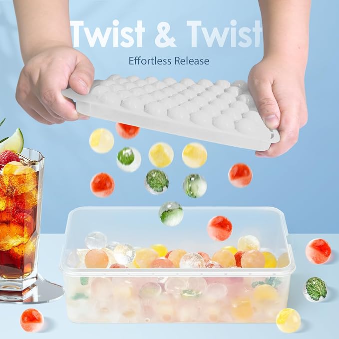 WIBIMEN Ice Cube Tray with Lid and Bin - Image 4
