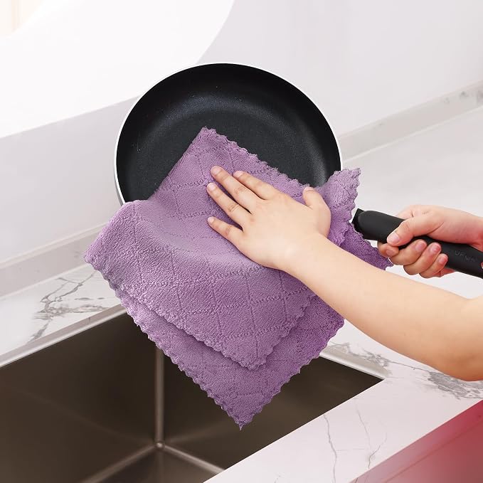 Homaxy 12 Pack Dish Towels for Kitchen, Super Soft and Absorbent Coral Velvet - Image 4