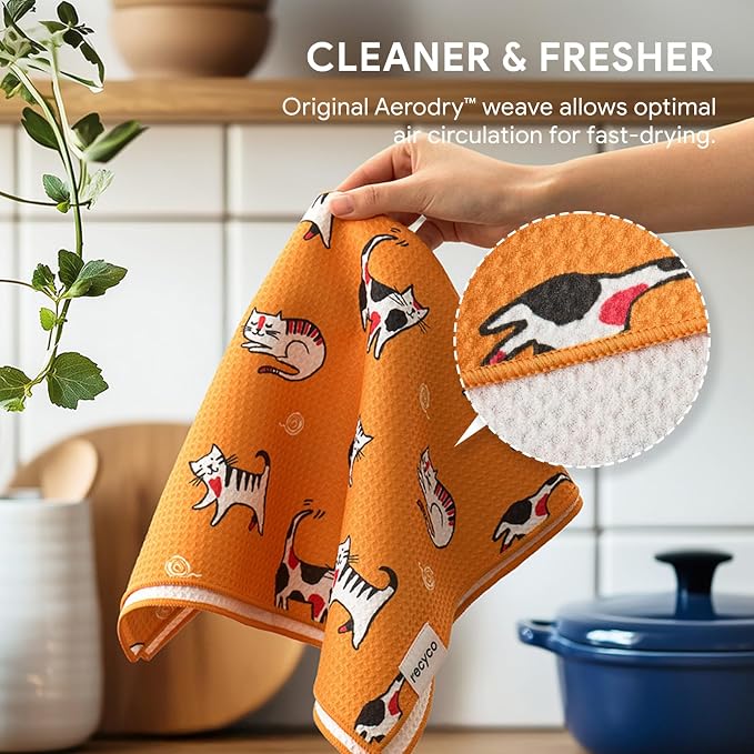 RECYCO Waffle Kitchen Towel Set of 2 - Image 5