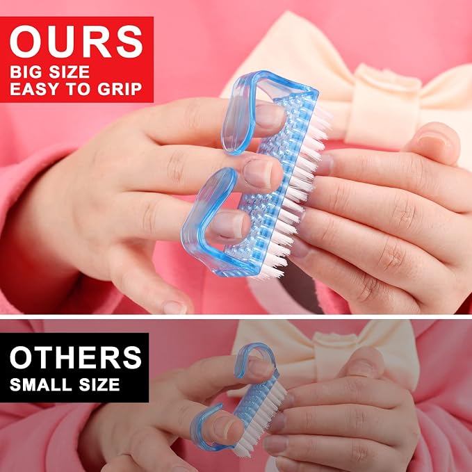 12Pcs Handle Grip Nail Brush, HOFASON Nail Brush - Image 3