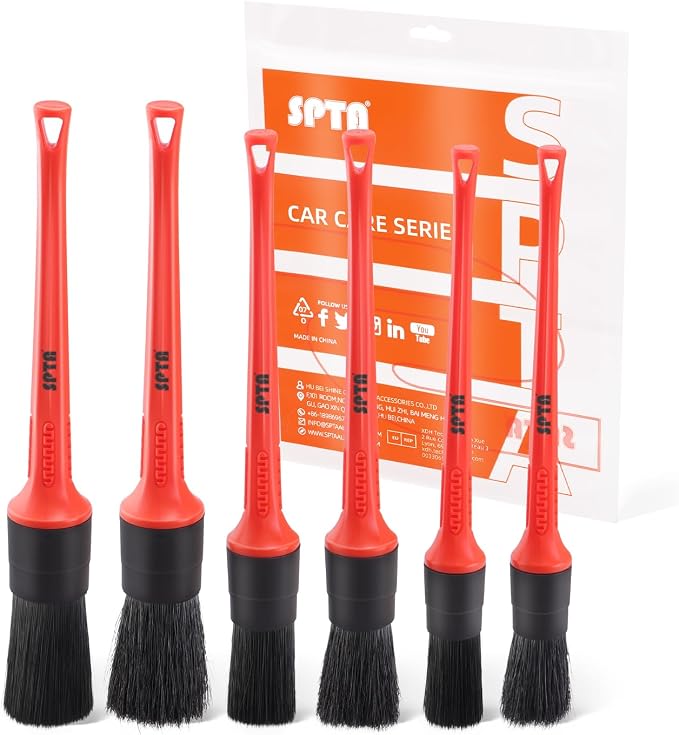 Car Detailing Brush Kit, Engine Bays, Dashboard & Wheels -BRFCD15 by SPTA