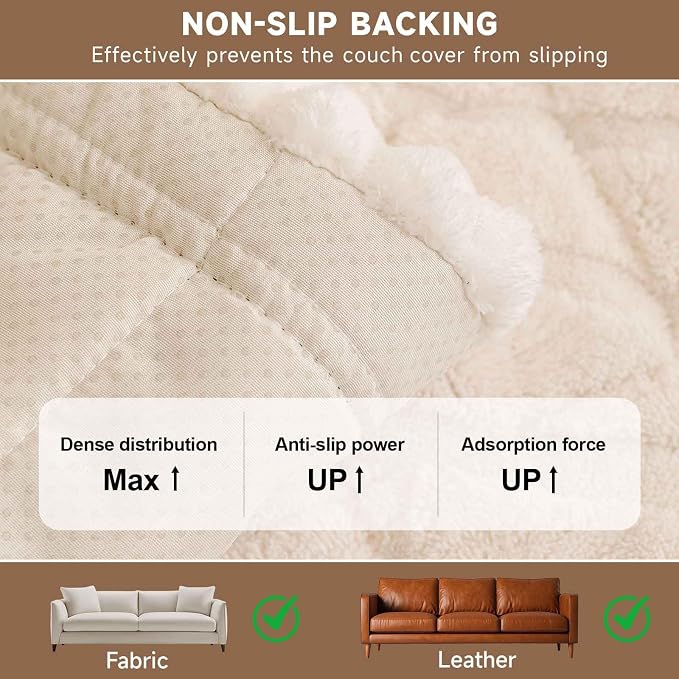 OTOB Couch Covers for 3 Cushion Couch Sofa Pet Friendly, Washable & Non Slip - Image 6