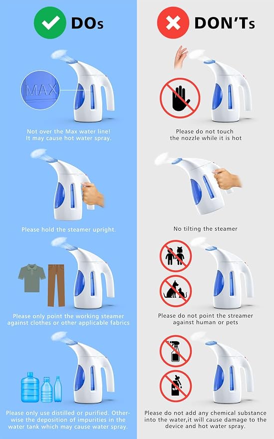 HiLIFE Steamer for Clothes Upgraded, Portable Handheld Clothing Steamer - Image 7