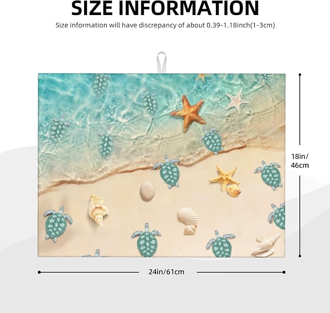 Sea Turtles Beach Dish Drying Mat - Image 4