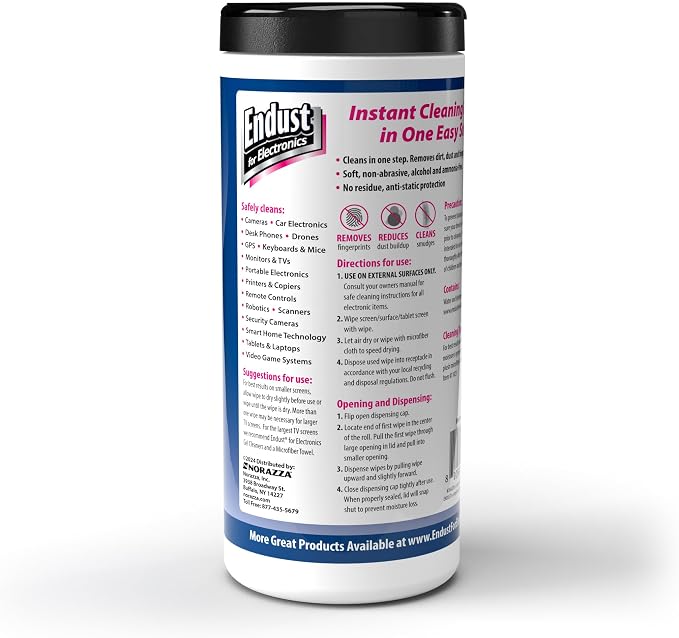 Endust For Electronics; Multi-Surface, Anti-Static, Electronics Cleaning Wipes; - Image 4