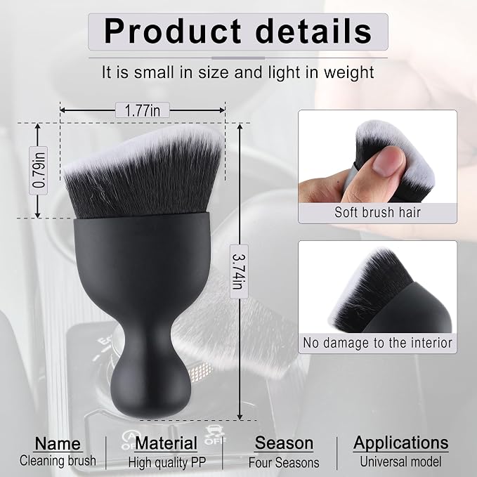 GaRhomxy Car Detailing Brushes, Car Interior Dust Sweeping Soft Brush, Soft - Image 2