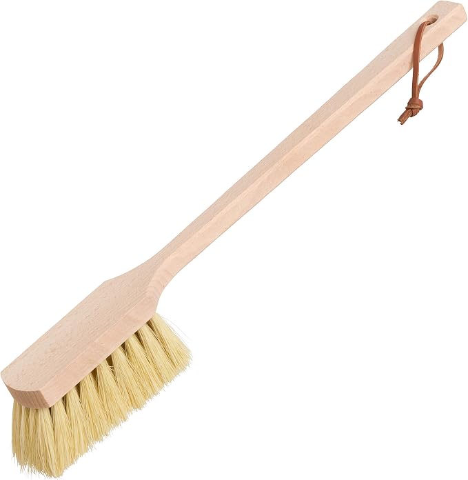 Redecker Wheel Brush, Extra-Long Handle, Beechwood and Durable Tampico Fiber by Redecker