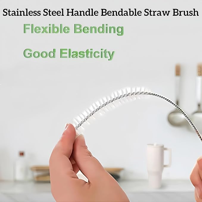 6 Pack Straw Cleaner Brush Set | 12 Inch 300mm Extra Long Straw Brush & Bottle - Image 4